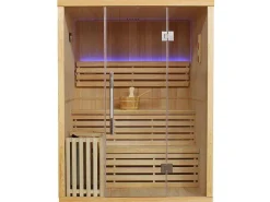 Traditionele Finse Sauna Sigtuna - 2 Tot 3 Plaatsen - L150 X L120 X H200 Cm - Met Led Verlichting-VOGUE SAUNA Online