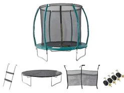 Trampoline Met Binnenbeschermingsnet, Ladder, Hoes En Verankeringsset - D.366 Cm - Wallaby-Vente-unique Best