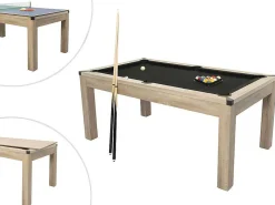 Transformeerbare Tafel Biljart & Pingpong - Licht Naturelkleurig - L182 X B102 X H80 Cm - Henk-Vente-unique Sale