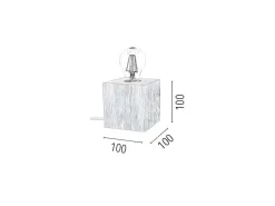 Trongo Tafellamp, Eiken, Antraciet, 10X10X10 Cm,-EPIKASA Online