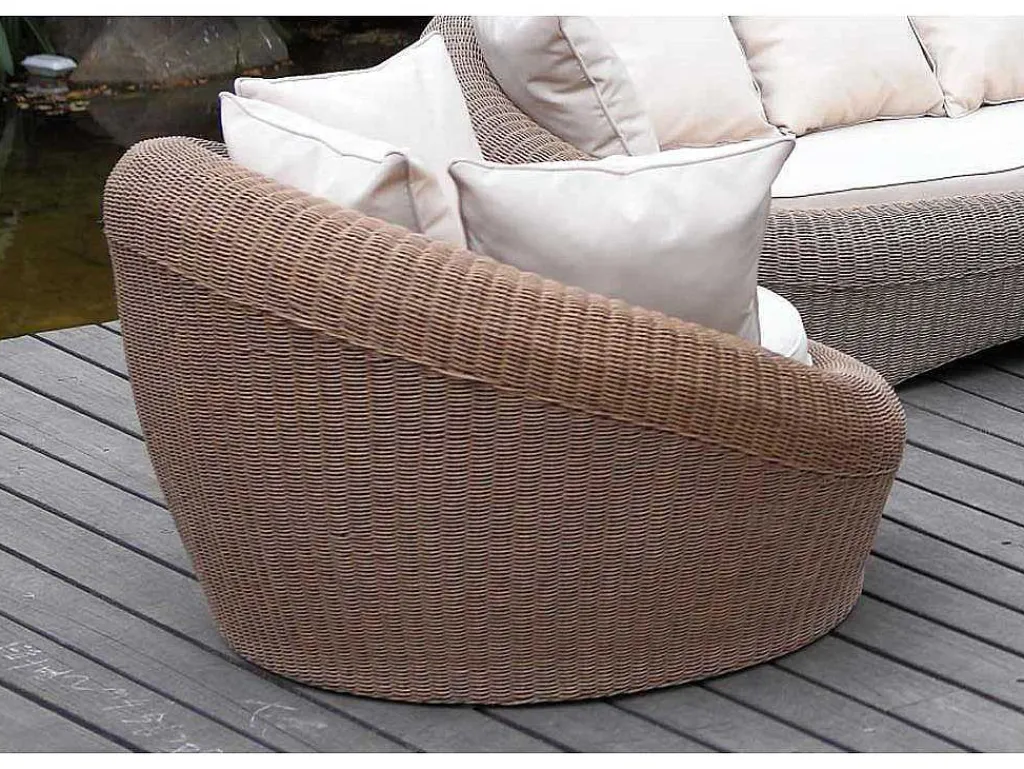 Tuin Loungeset Van Karamel Gevolchten Hars - Zitbank & 2 Fauteuils & Salontafel - Whiteheaven-MYLIA Online