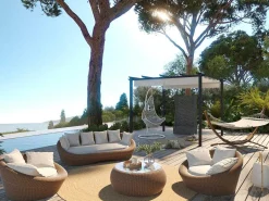 Tuin Loungeset Van Karamel Gevolchten Hars - Zitbank & 2 Fauteuils & Salontafel - Whiteheaven-MYLIA Online