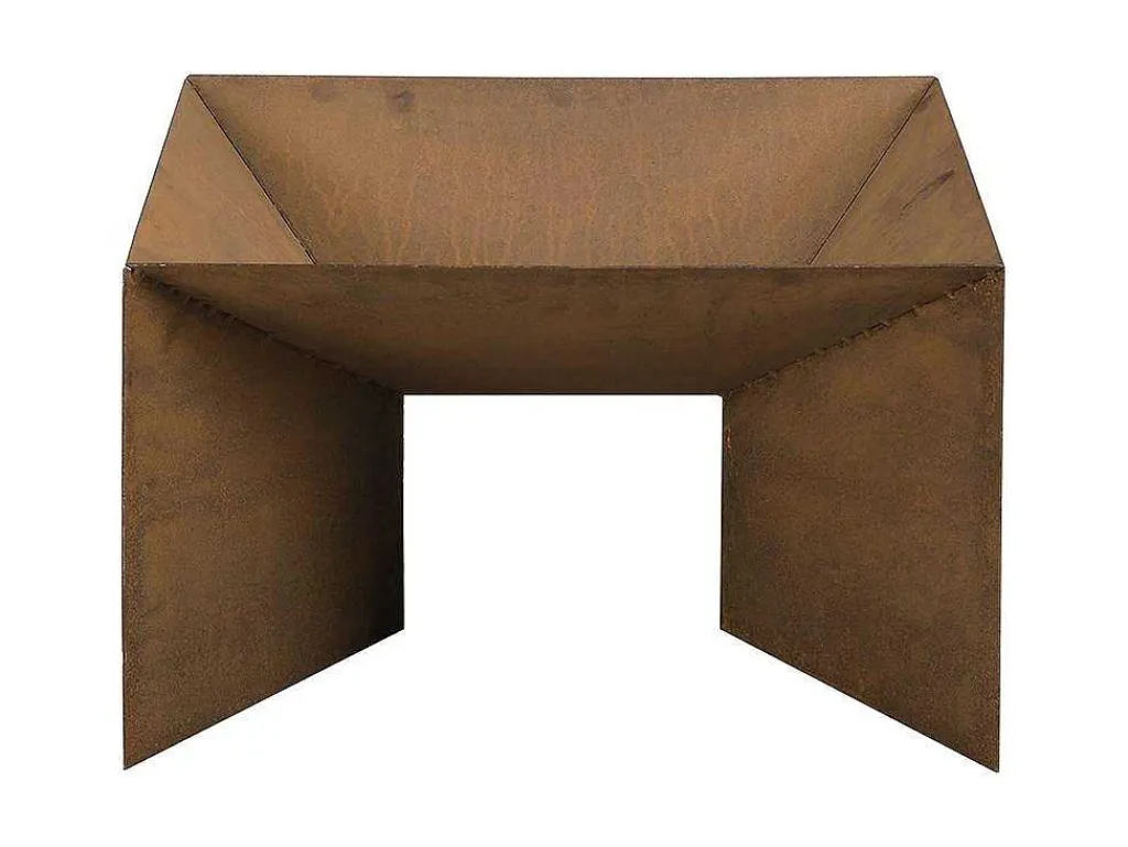 Tuin Vuurkorf In Cortenstaal - L. 50 X P. 50 X H. 30 Cm - Vierkant - Morogoro-Vente-unique Best