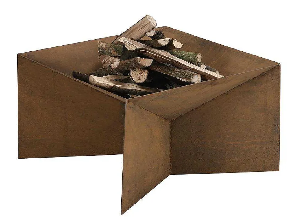 Tuin Vuurkorf In Cortenstaal - L. 50 X P. 50 X H. 30 Cm - Vierkant - Morogoro-Vente-unique Best