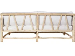 Tuinbank Van Teakhout Met Kussens - Licht Naturel En Wit - Tulum-MYLIA Outlet