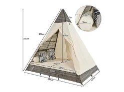 Tuinbed - Rotan Tent Voor 2 Personen - Met Gordijn En Kussens - Grijs-ModernLuxe Sale