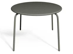 Tuineethoek Van Metaal - Een Tafel D110 Cm En 4 Opstapelbare Stoelen - Donkergrijs - Mirmande-MYLIA New