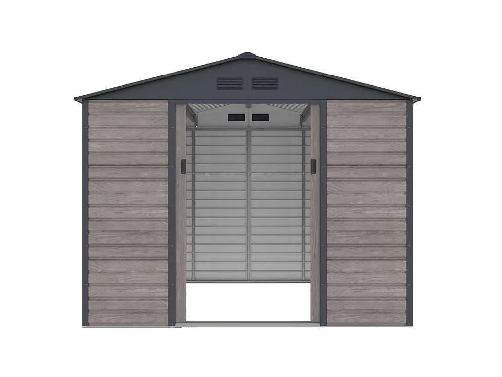 Tuinhuis Van Gegalvaniseerd Staal Met Grijs Houteffect 7,17 M - Adelmo-EXPERTLAND New