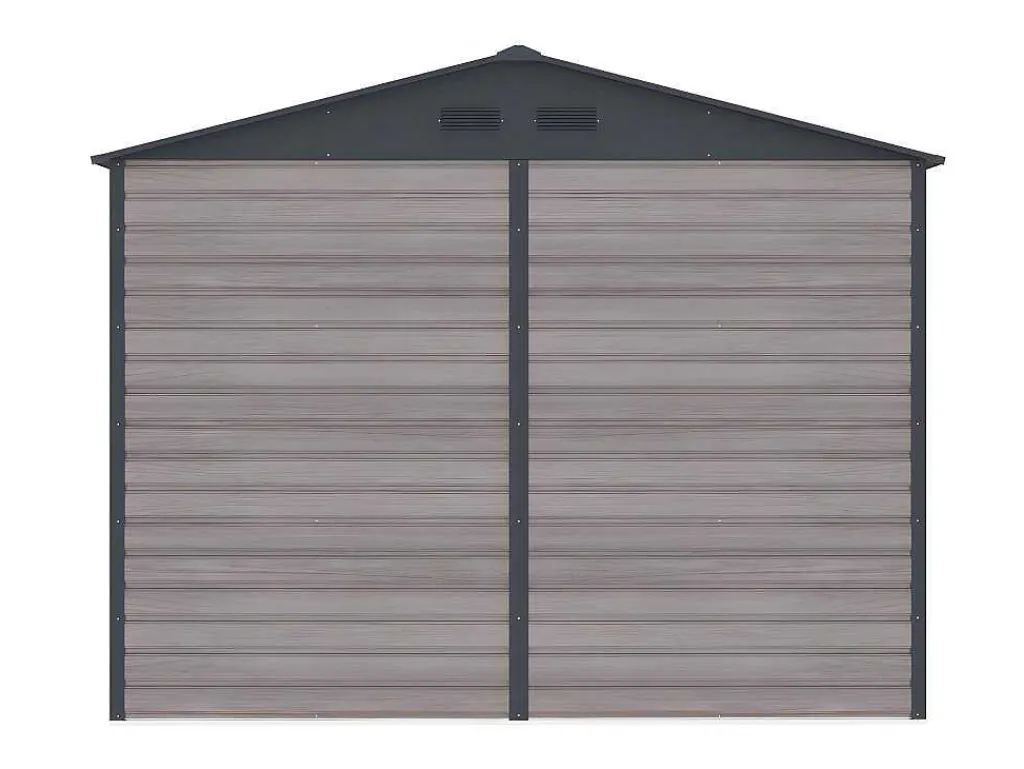 Tuinhuisje Van Gegalvaniseerd Staal Met Houteffect Adelmo - Grijs - 5,40 M-EXPERTLAND Hot