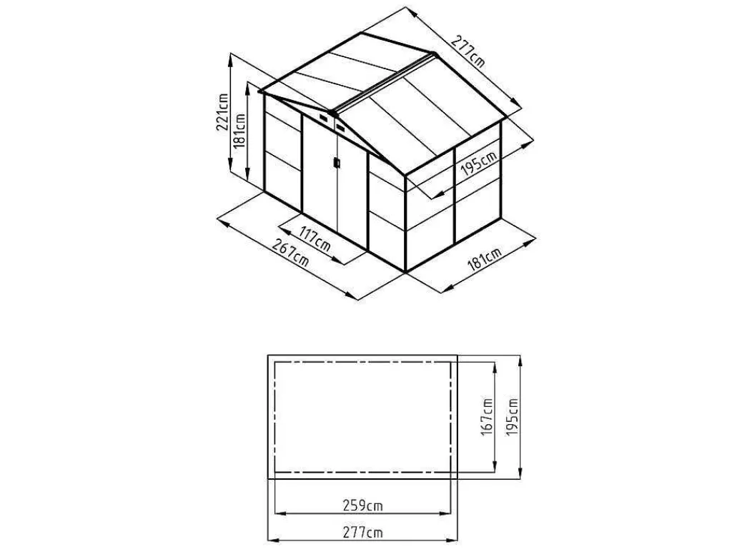 Tuinhuisje Van Gegalvaniseerd Staal Met Houteffect Adelmo - Grijs - 5,40 M-EXPERTLAND Hot