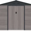 Tuinhuisje Van Gegalvaniseerd Staal Met Houteffect Adelmo - Grijs - 8,94 M-EXPERTLAND Clearance