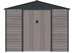 Tuinhuisje Van Gegalvaniseerd Staal Met Houteffect Adelmo - Grijs - 8,94 M-EXPERTLAND Clearance