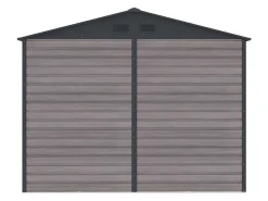 Tuinhuisje Van Gegalvaniseerd Staal Met Houteffect Adelmo - Grijs - 8,94 M-EXPERTLAND Clearance