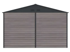 Tuinhuisje Van Gegalvaniseerd Staal Met Houteffect Adelmo - Grijs - 10,98 M-EXPERTLAND Outlet