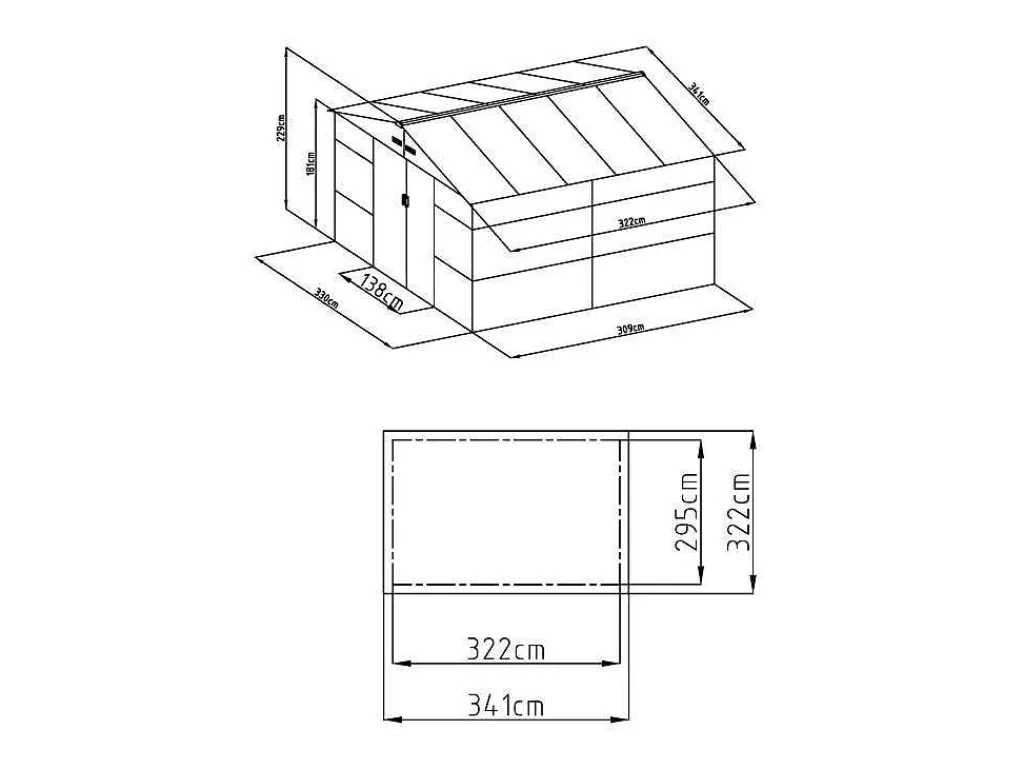 Tuinhuisje Van Gegalvaniseerd Staal Met Houteffect Adelmo - Grijs - 10,98 M-EXPERTLAND Outlet