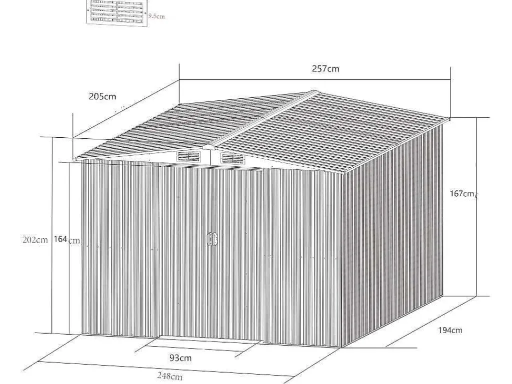 Tuinhuisje Van Grijs Gegalvaniseerd Staal Manso - 5,2M-EXPERTLAND Outlet