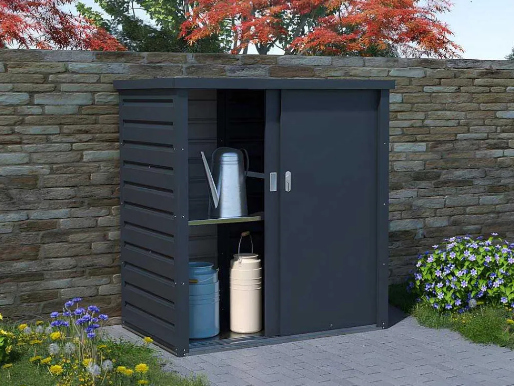 Tuinkast Van Gegalvaniseerd Staal Reivax - Grijs - 1,31 M3 - L125 X B80 X H131 Cm-Vente-unique Online