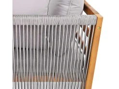 Tuinmeubelen In Acaciahout En Grijs Touw - 2 Zitbanken En 1 Salontafel - Verstelbare Poten - Grijs & Naturel-ModernLuxe Hot
