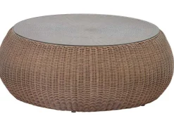 Tuinsalontafel Van Karamelkleurig Gevlochten Hars - Whiteheaven-MYLIA Outlet