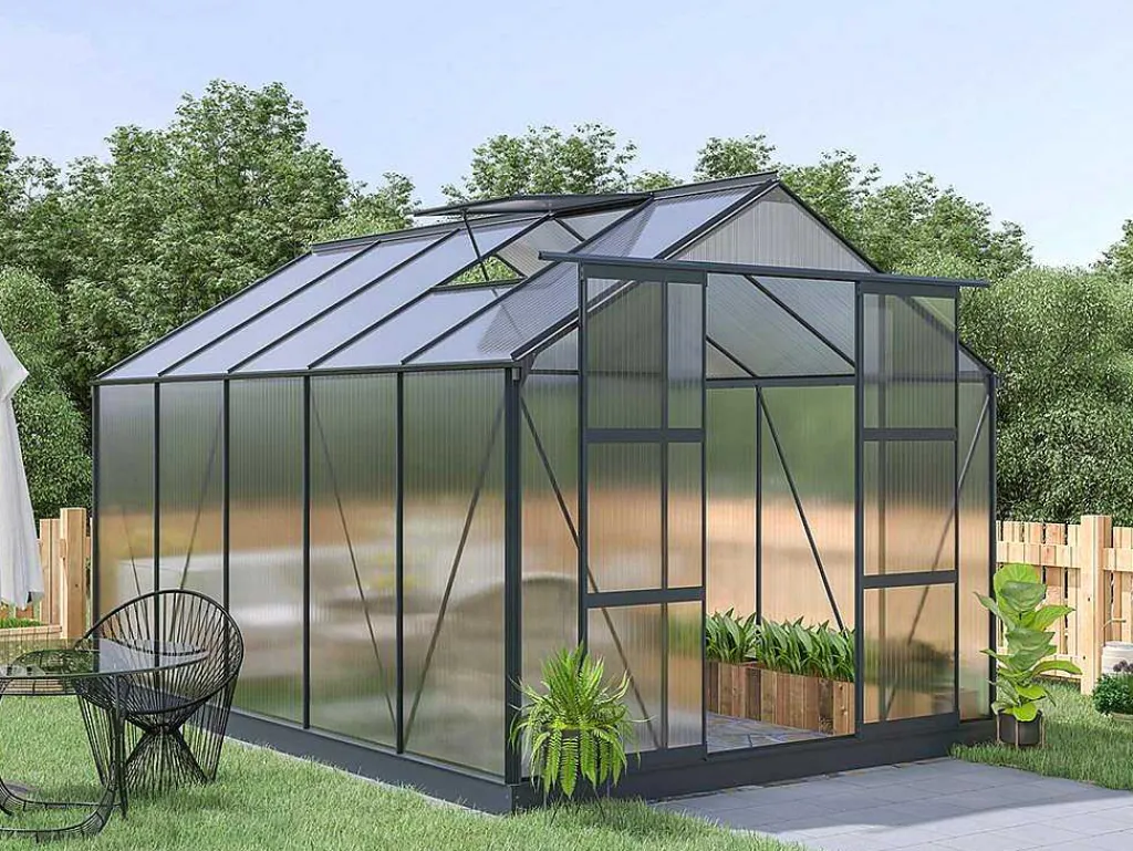 Tuinserre Corolle Ii 9 M Van Polycarbonaat - Antraciet-EXPERTLAND Discount