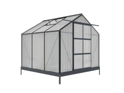 Tuinserre Van Polycarbonaat Anissa Met Basis - 5,9 M - Antraciet-EXPERTLAND Online