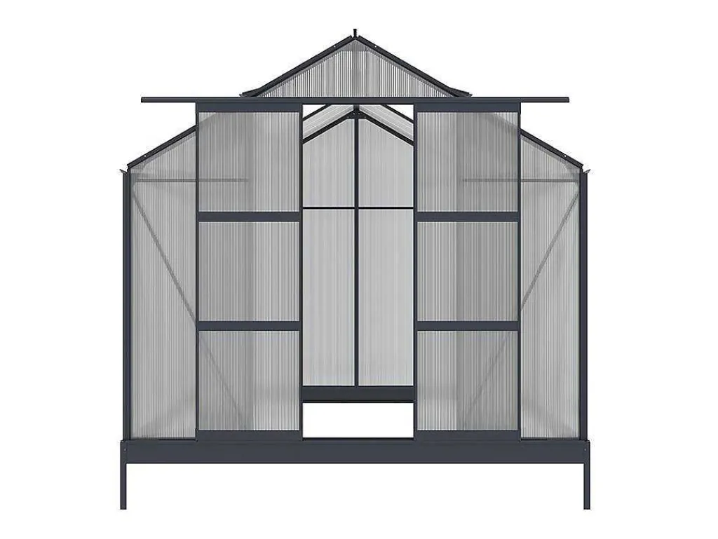 Tuinserre Van Polycarbonaat Anissa Met Basis - 5,9 M - Antraciet-EXPERTLAND Online
