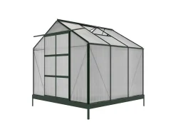 Tuinserre Van Polycarbonaat Anissa Met Basis - 5,9 M - Groen-EXPERTLAND