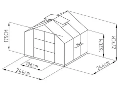 Tuinserre Van Polycarbonaat Anissa Met Basis - 5,9 M - Groen-EXPERTLAND