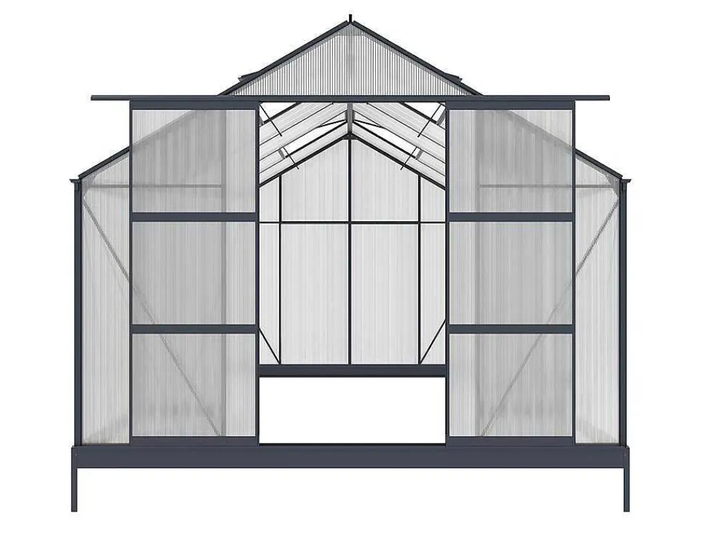 Tuinserre Van Polycarbonaat In 13M Kalida - Antraciet-EXPERTLAND Outlet