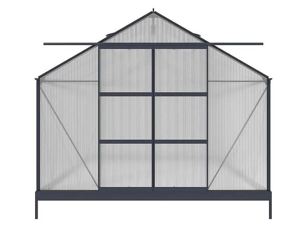 Tuinserre Van Polycarbonaat In 13M Kalida - Antraciet-EXPERTLAND Outlet