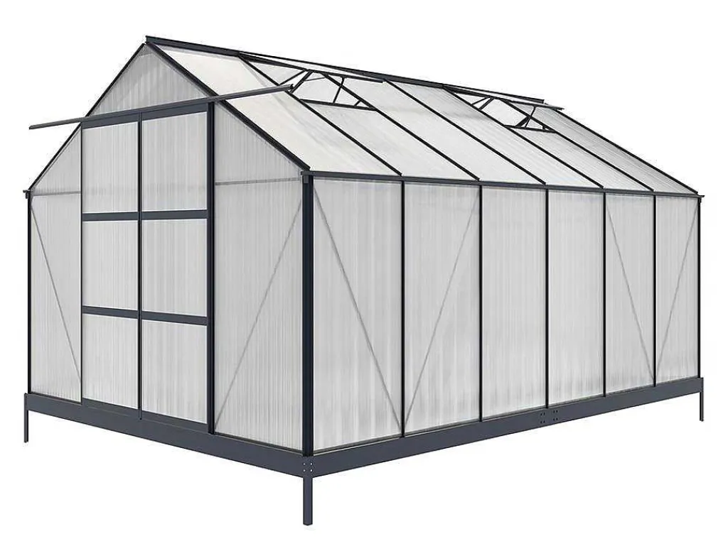 Tuinserre Van Polycarbonaat In 13M Kalida - Antraciet-EXPERTLAND Outlet