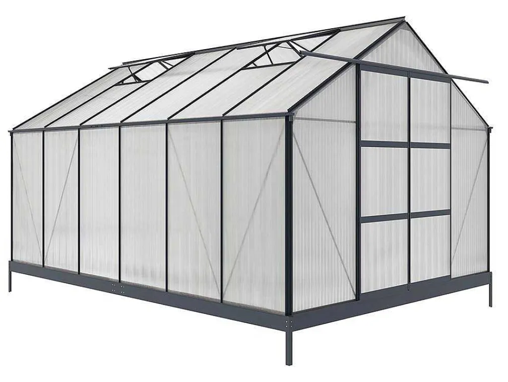 Tuinserre Van Polycarbonaat In 13M Kalida - Antraciet-EXPERTLAND Outlet