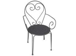 Tuinset Met Tafel En 4 Stoelen Van Metaal Met Smeedijzer Aspect - Antraciet - Guermantes-MYLIA Best