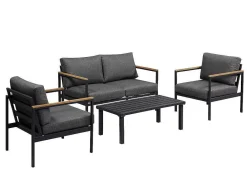 Tuinset Van Aluminium: Een Tweezitsbank, Twee Fauteuils En Een Salontafel Van Vairao Van-MYLIA New