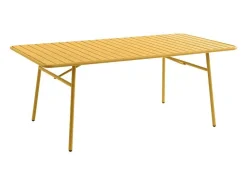 Tuintafel D160 Cm Van Metaal - Mosterdgeel - Mirmande Van-MYLIA New