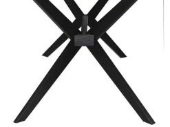 Tuintafel Van Acaciahout En Zwart Metaal Tobaga - L. 180 Cm-MYLIA Online