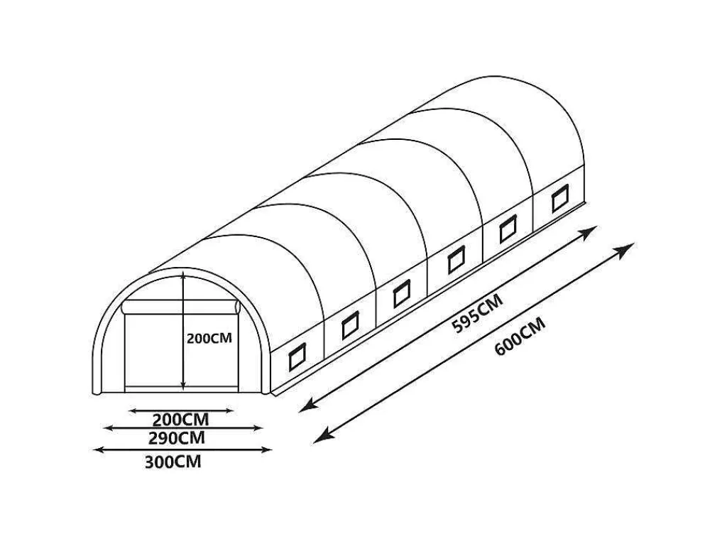 Tunnelkas Ipomea 18M - L600 X L300 X H200 Cm-EXPERTLAND Outlet