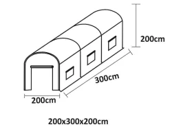 Tunnelkas Met Staalstructuur Ipomea 6M - L300Xb200Xh200 Cm-EXPERTLAND Outlet