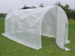 Tunnelkas Met Structuur Van Gegalvaniseerd Staal En Deur 9 M - L450 X B200 X H200 Cm - Alocasia-EXPERTLAND Outlet