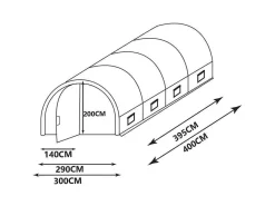 Tunnelkas Met Structuur Van Staal En Deur 12 M - L300 X B400 X H200 Cm - Alocasia-EXPERTLAND Clearance