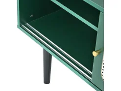 Tv-Meubel 160 Cm - 2 Rotan Schuifdeuren En 2 Lades - Groen-ModernLuxe New