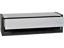 Tv-Meubel 1 Lade En 1 Vak - Met Led-Verlichting - Antraciet En Wit Gelakt - Ludmila-Vente-unique Outlet