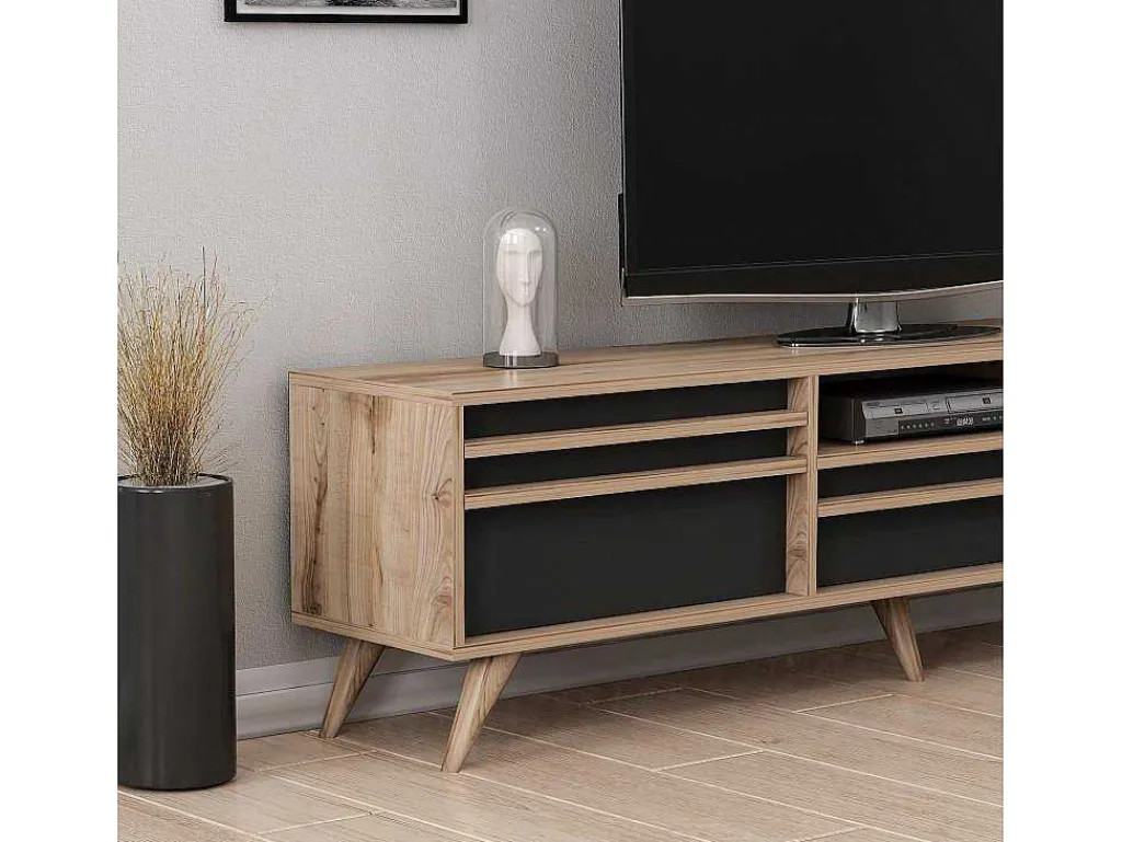 Tv-Meubel Hira - Zwart - 180X35X48 Cm --EPIKASA Hot
