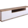 Tv-Meubel Met 3 Deuren En 1 Nis - Wit En Naturel - Lotula-Vente-unique Best