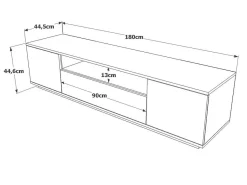 Tv-Meubel Met 3 Deuren En 1 Nis - Wit En Naturel - Lotula-Vente-unique Best