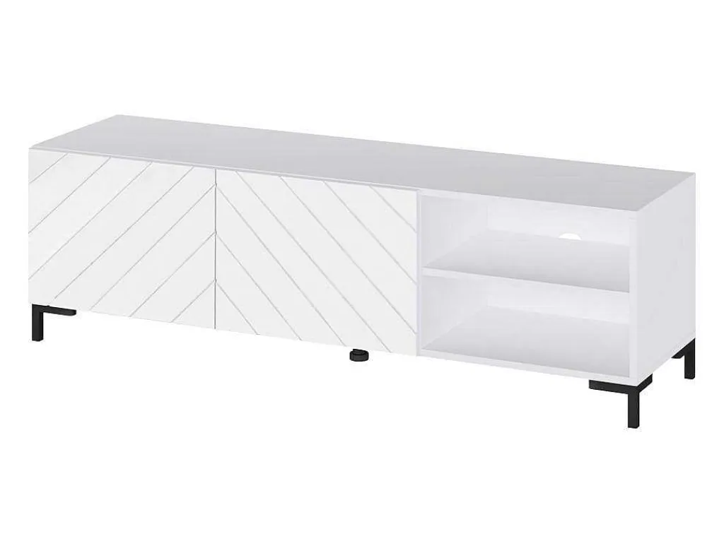 Tv-Meubel Met 2 Deuren En 2 Nissen - Glanzend Wit - Mirioza-Vente-unique Best