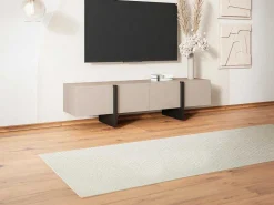 Tv-Meubel Met 4 Deuren Van Mdf - Beige En Zwart - Luvonia-Vente-unique Discount