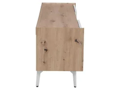 Tv-Meubel Met 4 Lades En 2 Nissen - Mdf & Metaal - Witgelakt & Naturelkleur - Cayana-Vente-unique Clearance