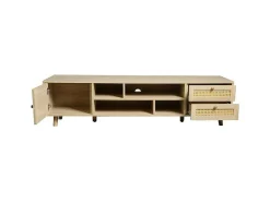 Tv-Meubel Van 160 Cm - 1 Deur, 2 Laden En 4 Vakken - Naturel-ModernLuxe Discount