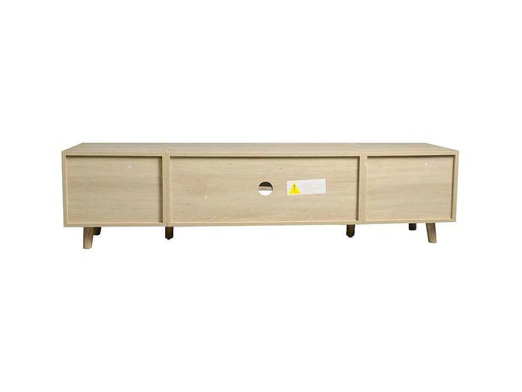 Tv-Meubel Van 160 Cm - 1 Deur, 2 Laden En 4 Vakken - Naturel-ModernLuxe Discount
